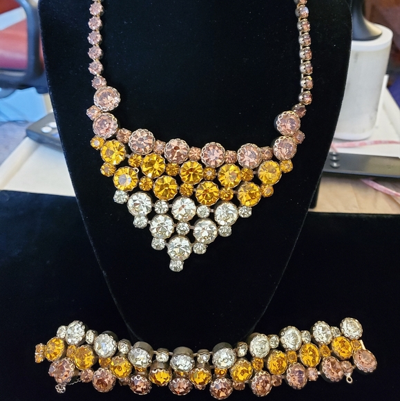 Stunning Showstopper Runway Ombre Topaz Rhinestone Set